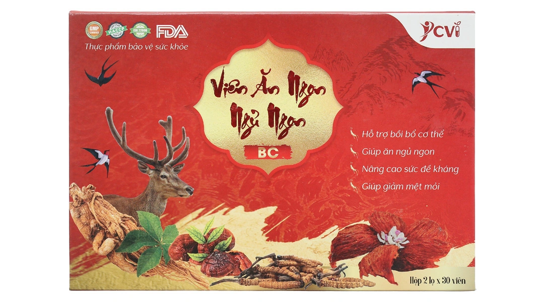 Thực phẩm bảo vệ sức khỏe Viên ăn ngon ngủ ngon BC hộp 2 lọ x 30 viên - 2